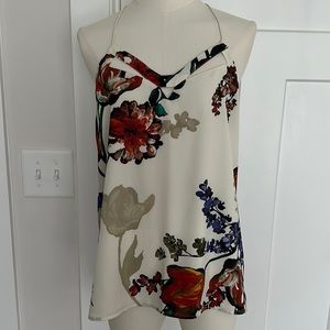 Floral Racerback Top with Cutouts